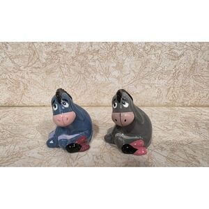 Two Disney Eeyore Ceramic Donkey 1.5" Tall Figurine